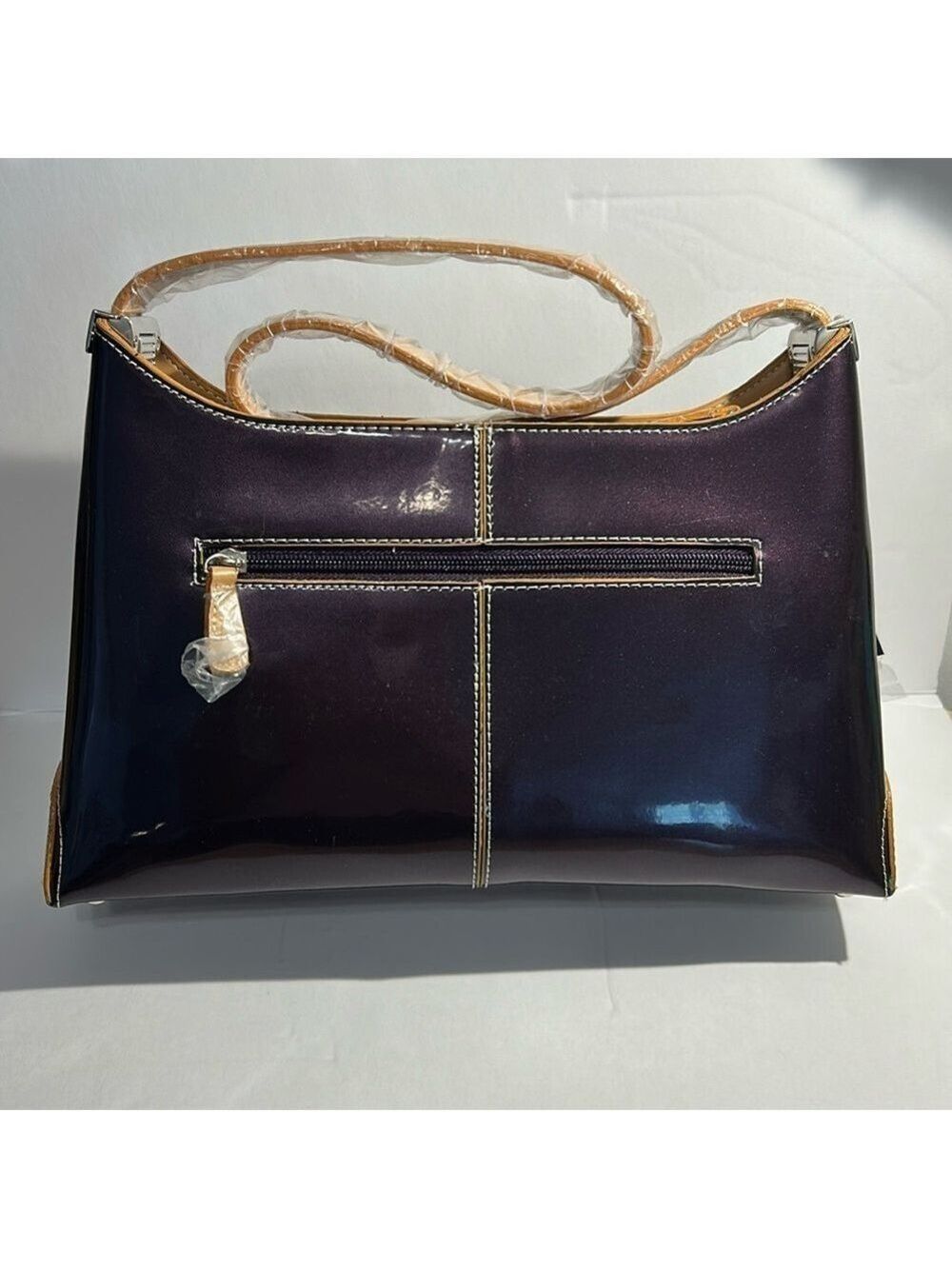 Tosca vintage handbag purple. NWT.  Purple, beige, shoulder bag, purse.
